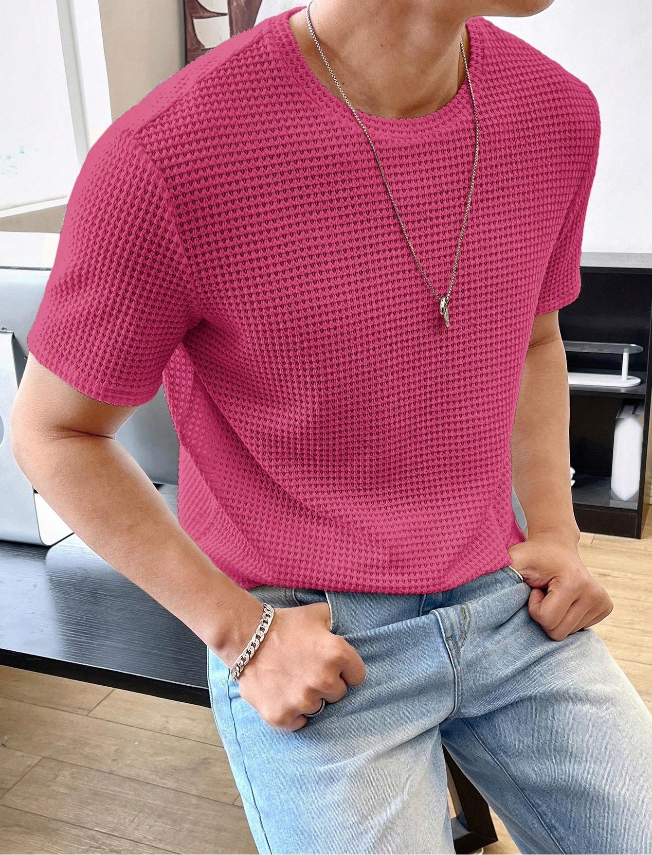 Men's Casual Loose Solid Color Short Sleeve
