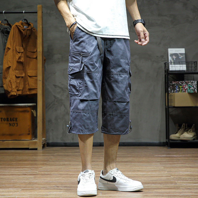 Casual Cropped Pants Men's Loose Straight