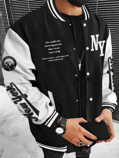 Men's Cardigan Baseball Uniform Jacket Coat