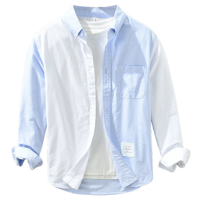 Japanese Color Matching Casual Long Sleeve Shirt