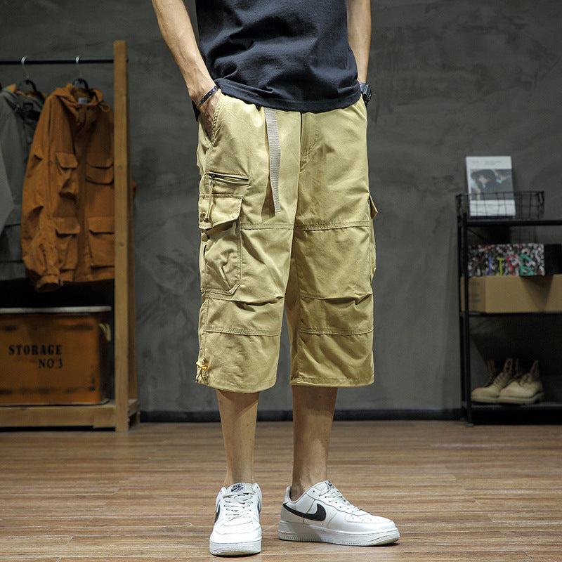 Casual Cropped Pants Men's Loose Straight