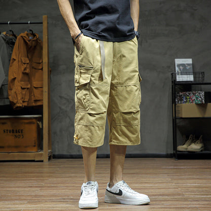 Casual Cropped Pants Men's Loose Straight