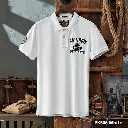 Summer Casual Men's Slim-fitting Simple Lapel Short Sleeve T-shirt