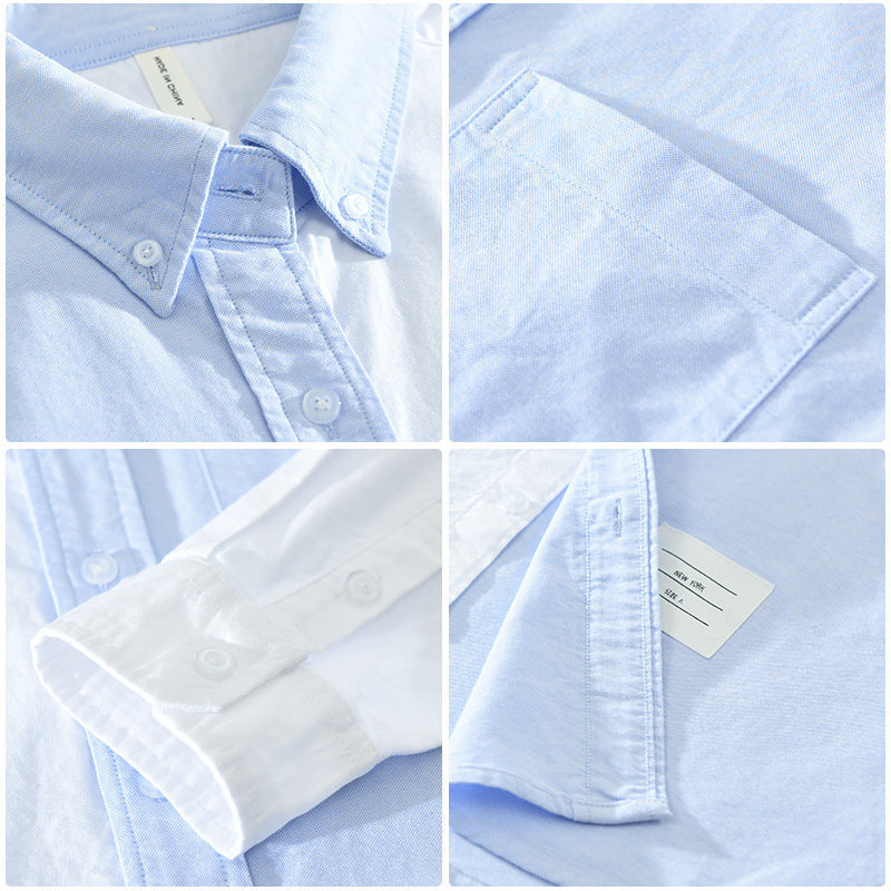 Japanese Color Matching Casual Long Sleeve Shirt