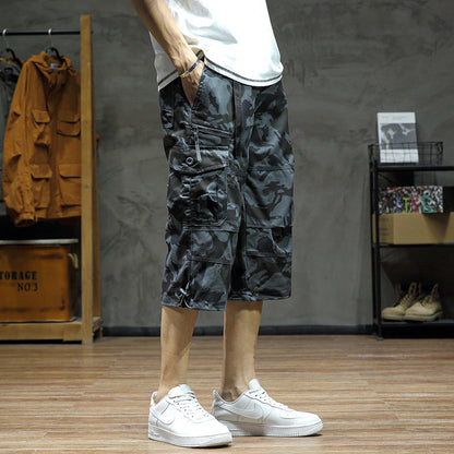 Casual Cropped Pants Men's Loose Straight