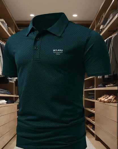 Men's Printed Color Short-sleeved Lapel Shirt