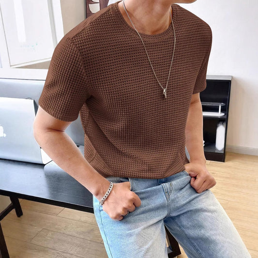 Men's Casual Loose Solid Color Short Sleeve