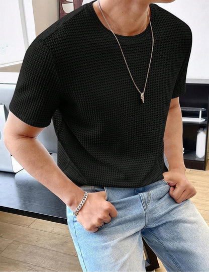 Men's Casual Loose Solid Color Short Sleeve