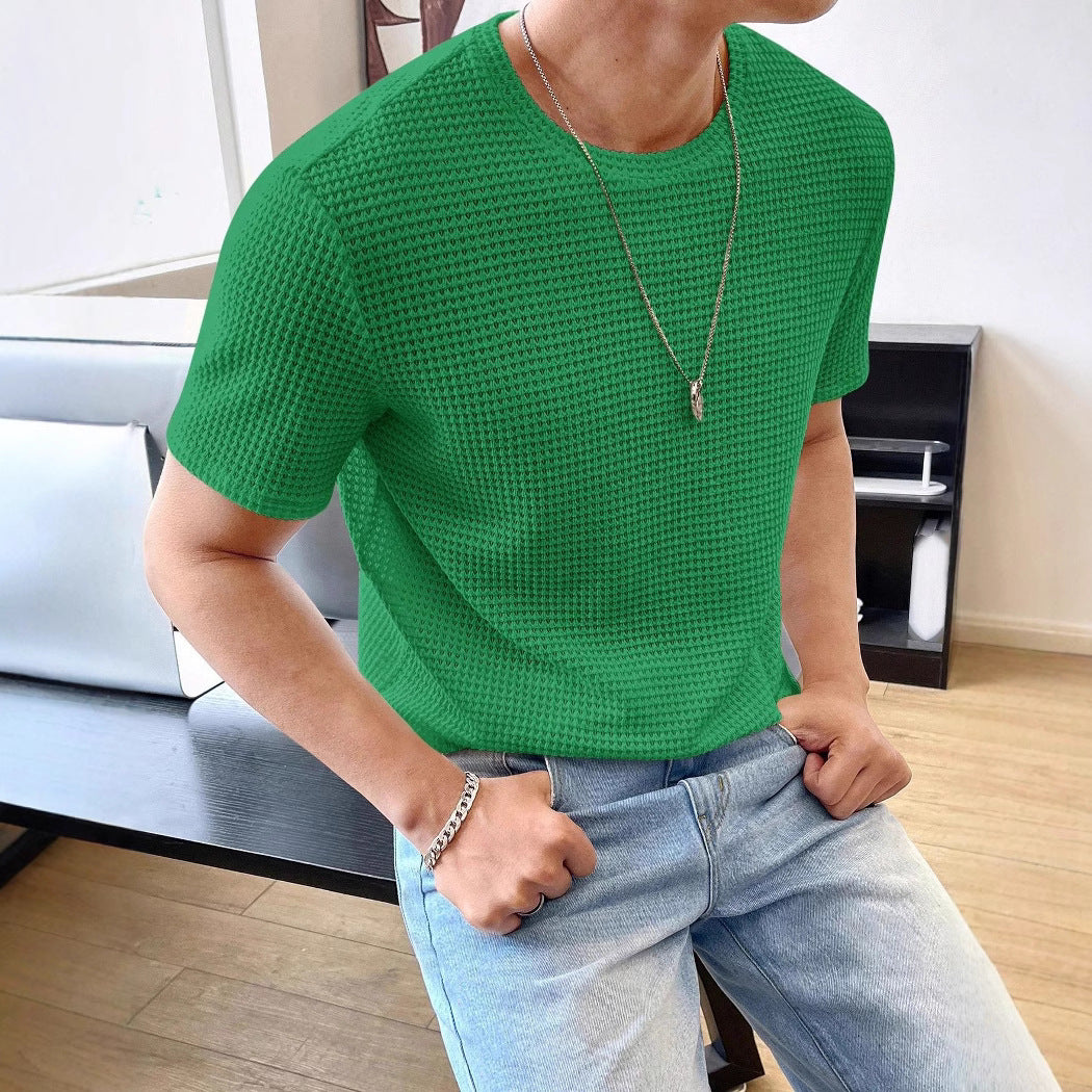 Men's Casual Loose Solid Color Short Sleeve