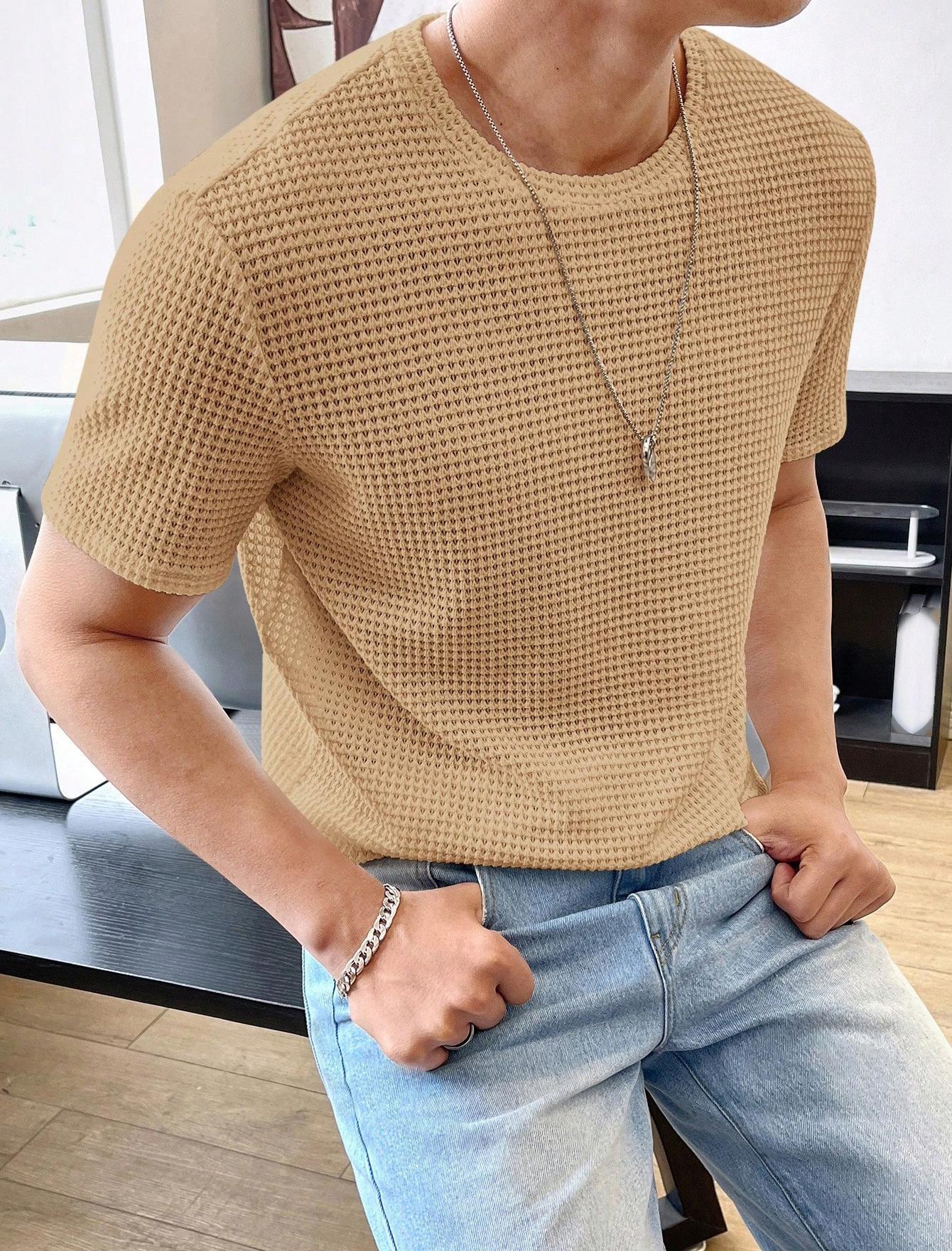 Men's Casual Loose Solid Color Short Sleeve