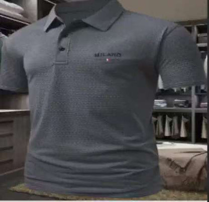 Men's Printed Color Short-sleeved Lapel Shirt