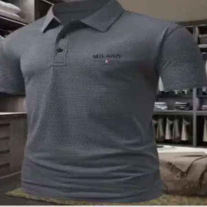 Men's Printed Color Short-sleeved Lapel Shirt