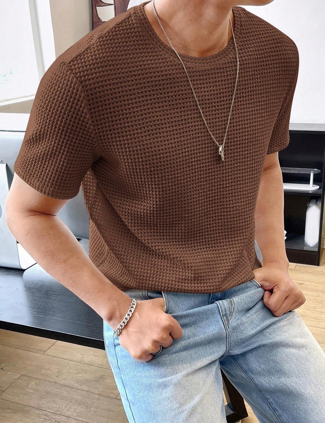 Men's Casual Loose Solid Color Short Sleeve
