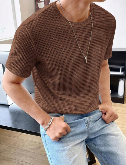 Men's Casual Loose Solid Color Short Sleeve