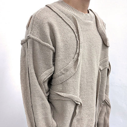 Winter New Retro Loose Fringe Design Round Neck Knitted