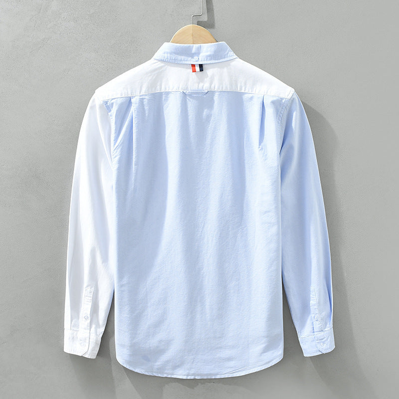 Japanese Color Matching Casual Long Sleeve Shirt