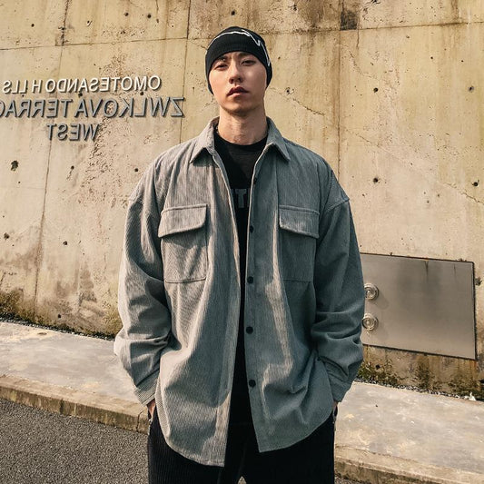 American Retro Corduroy Shirt Men's Loose