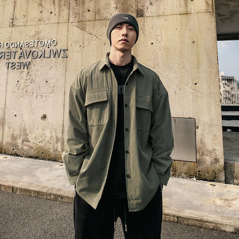 American Retro Corduroy Shirt Men's Loose