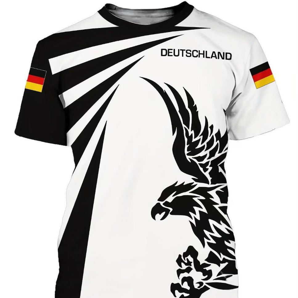 Men's T-shirt Casual 3D Printed Round Neck Short Sleeve Top