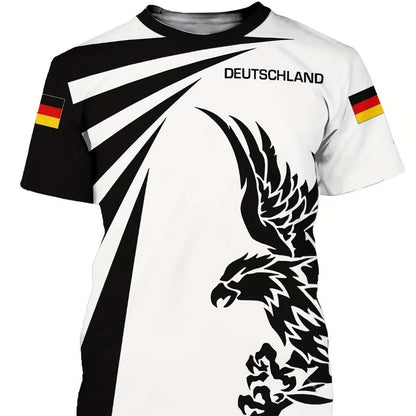 Men's T-shirt Casual 3D Printed Round Neck Short Sleeve Top