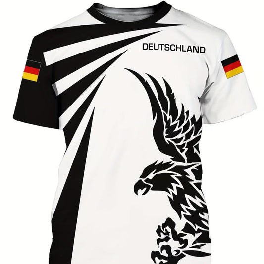 Men's T-shirt Casual 3D Printed Round Neck Short Sleeve Top