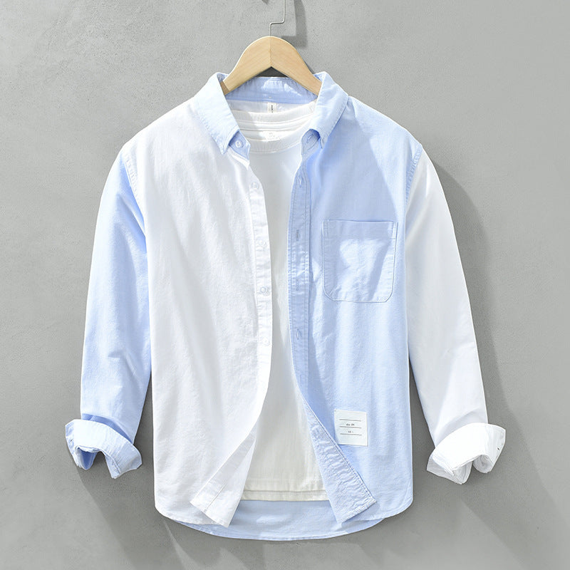 Japanese Color Matching Casual Long Sleeve Shirt